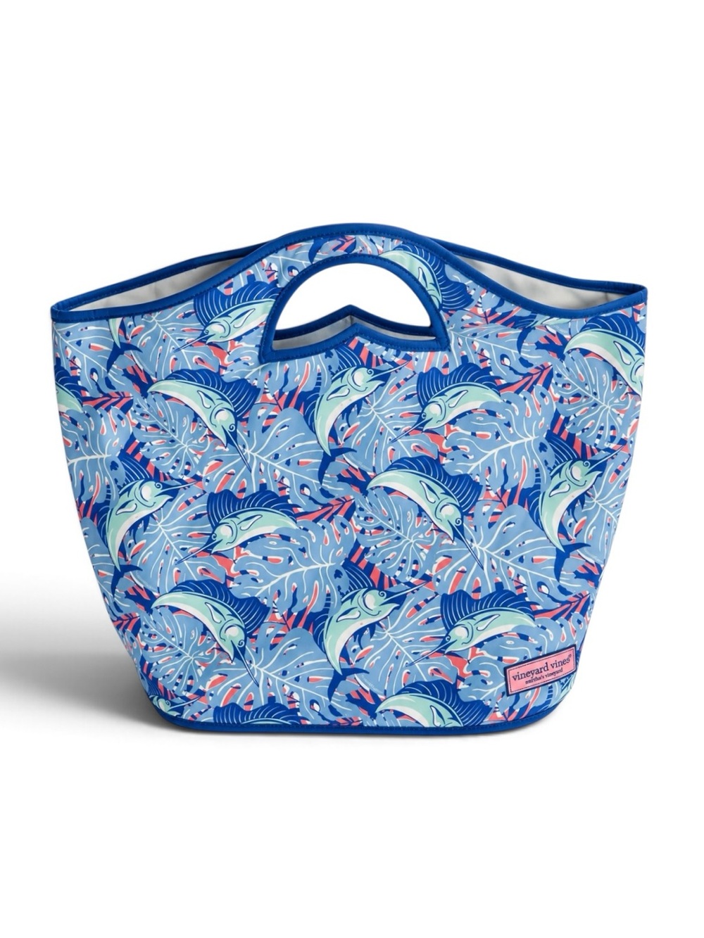 Vineyard Vines Marthaβs Vineyard Beach Tote Bag Blue Punk Swordfish Print O/S